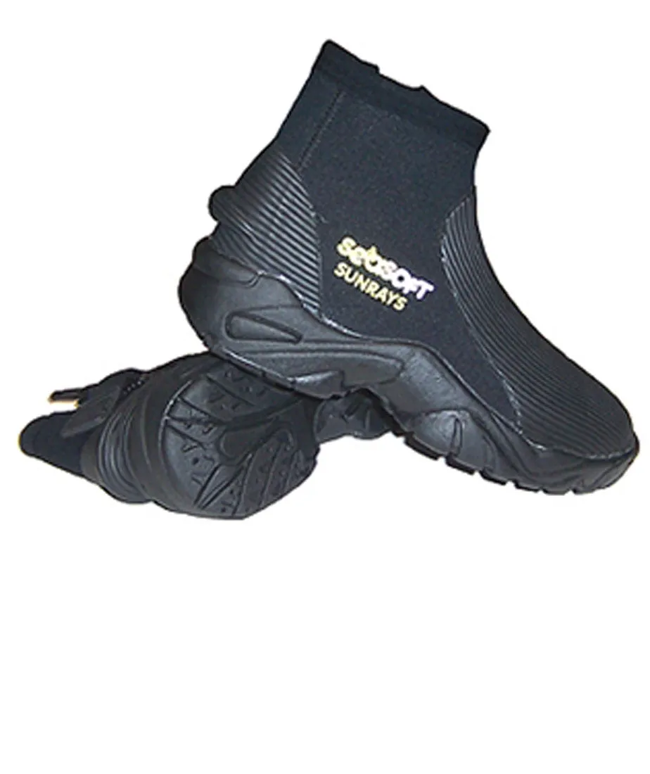 3MM SeaSoft Sunrays Scuba Diving Boots Booties Hard Sole with Heel Caps