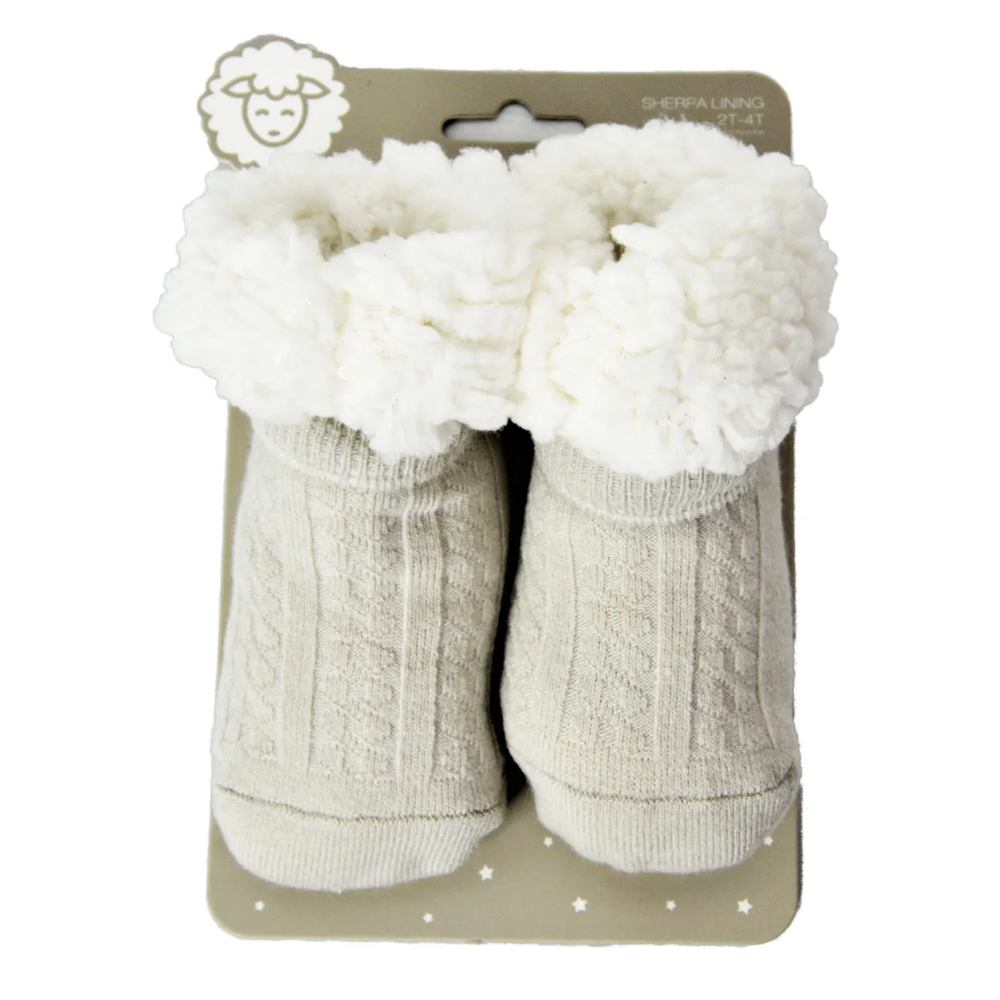 Adrianne Vittadini Toddler 2T-4T Kid's Unisex Cozy Sherpa Lined Booties Socks