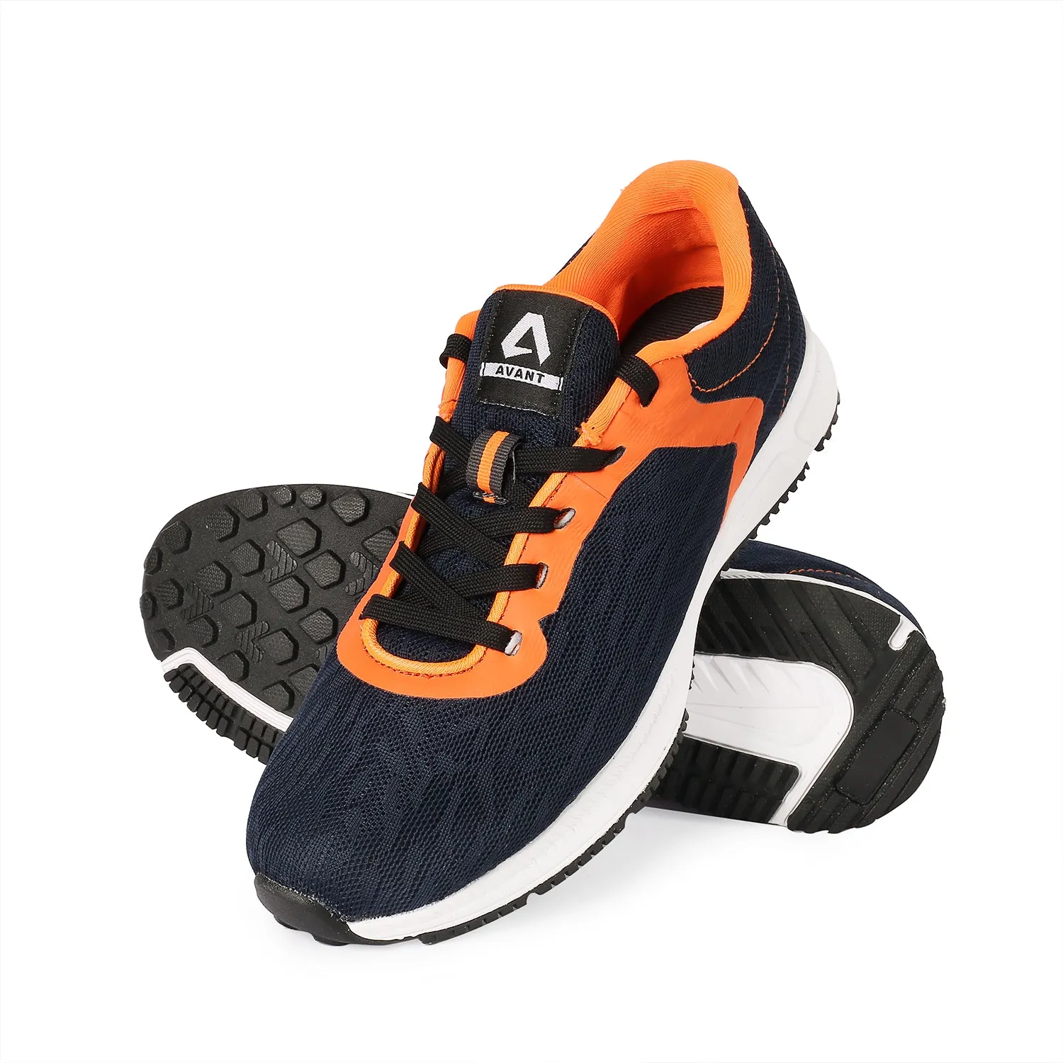 Avant Men's Stark Running & Gym shoes - Navy Blue/Orange