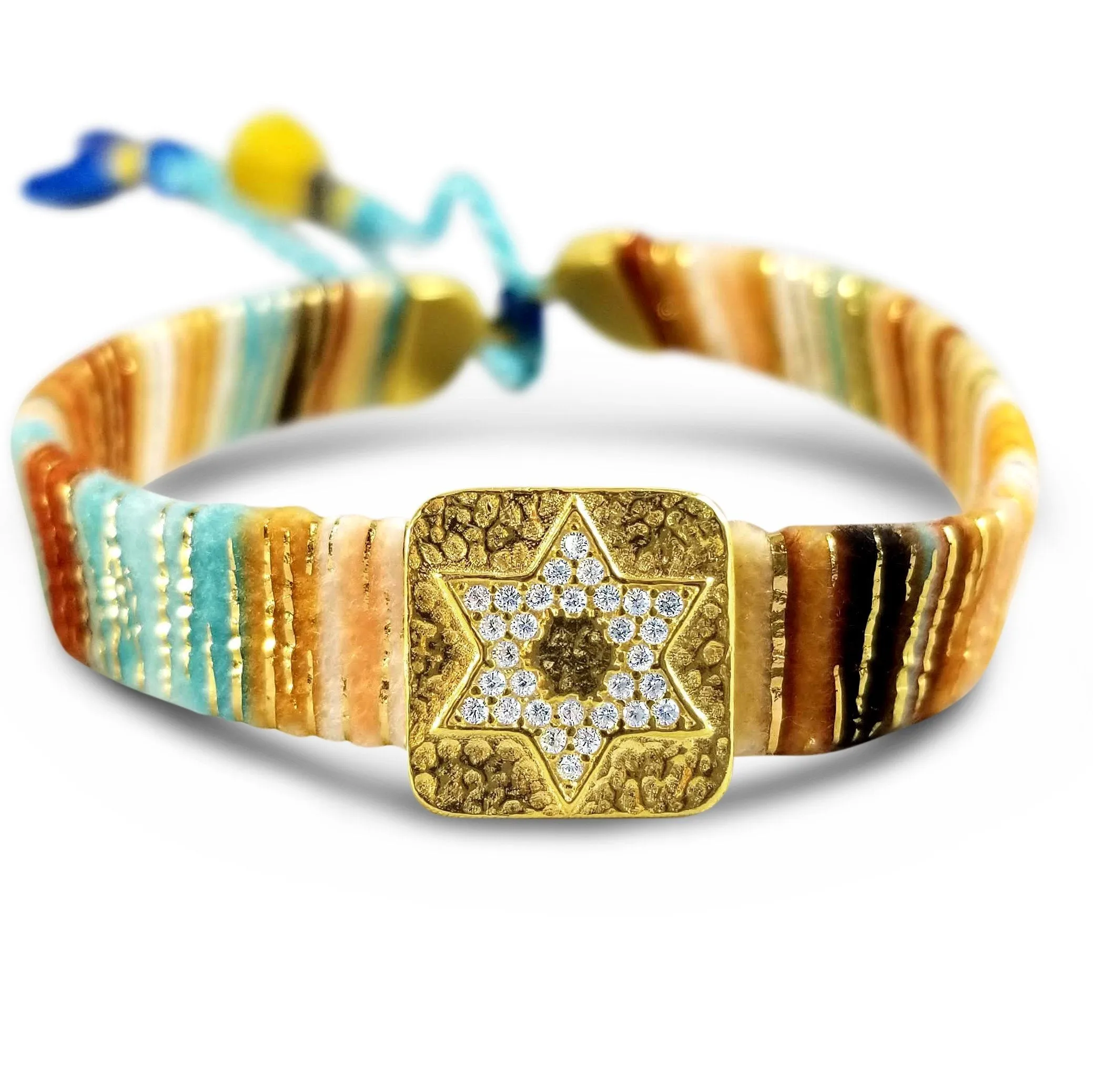 Blue Jewish Star Tribal Hand-strung Bracelet