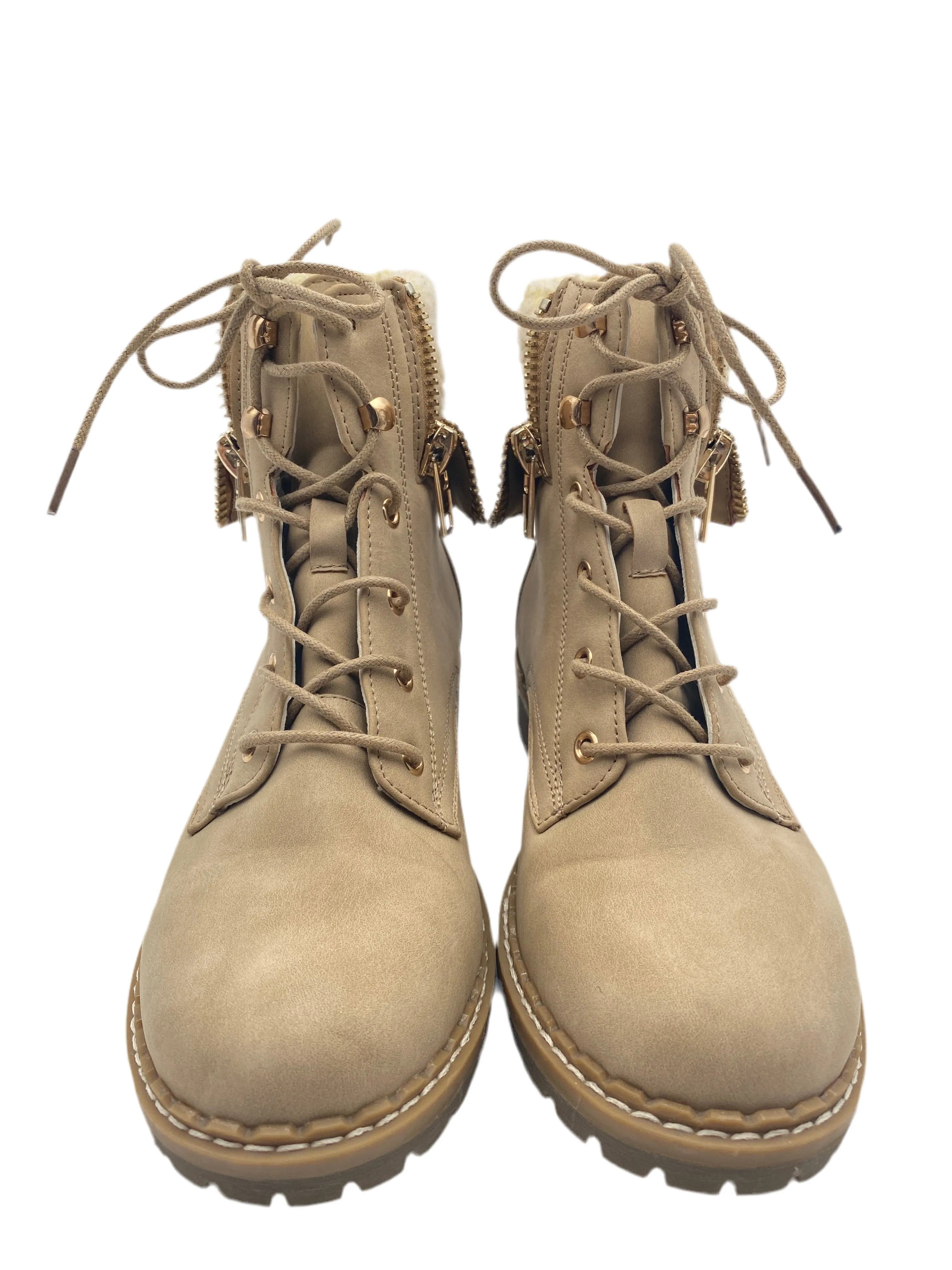 Boots Hiking By Just Fab In Beige, Size: 6.5