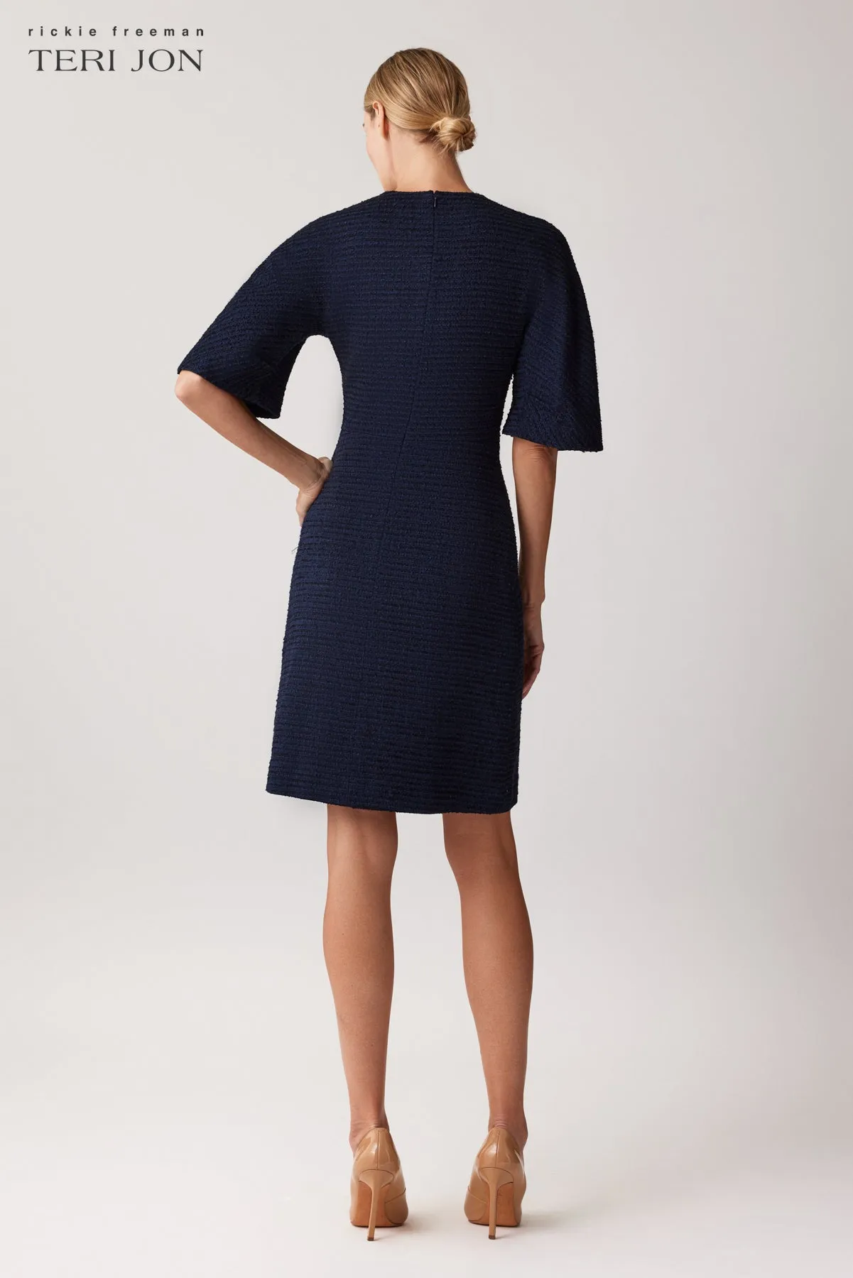 Boucle Balloon Sleeve Dress