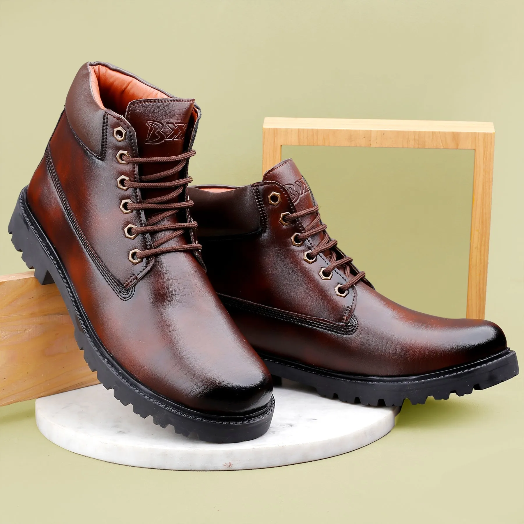 Bxxy's Vegan Leather Ankle Boots for Men