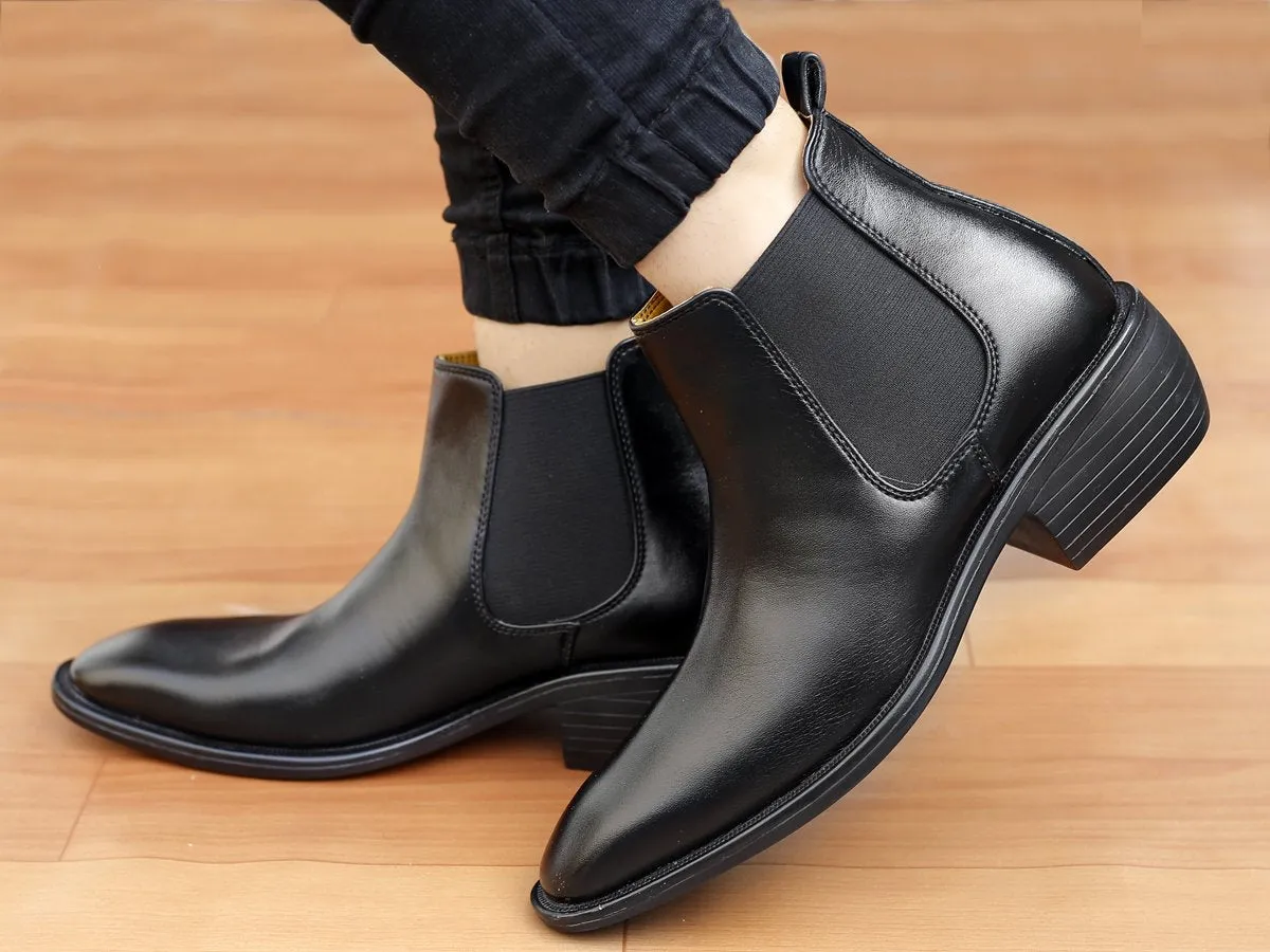 Bxxy's Vegan Leather Ultra Stylish Comfortable Slip-on Chelsea Boots for Men