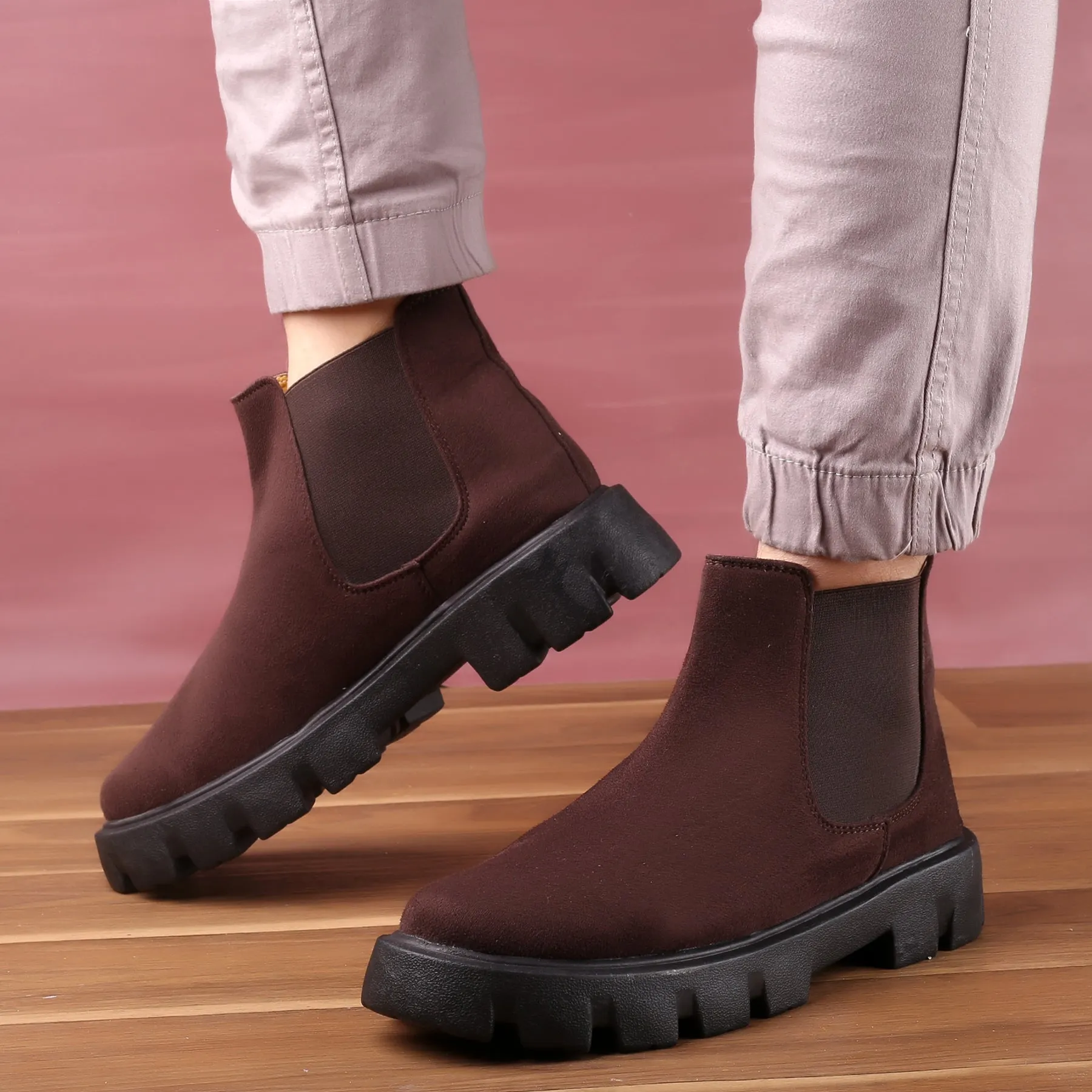 Bxxy's Vegan Suede Ultra Comfortable Slip-on Boots for Men