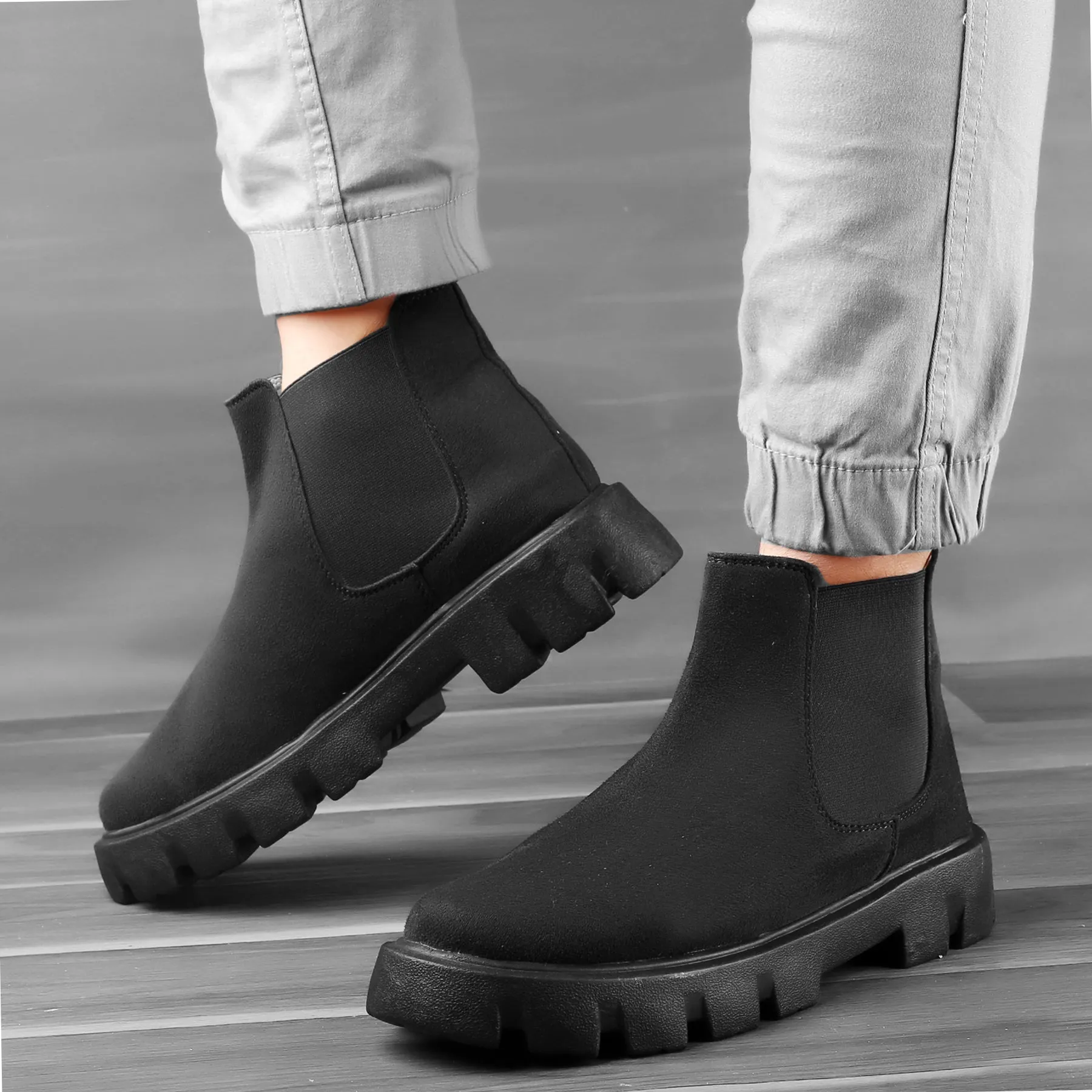 Bxxy's Vegan Suede Ultra Comfortable Slip-on Boots for Men