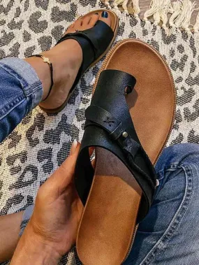 Casual Clip Toe Flat Heel Sandals