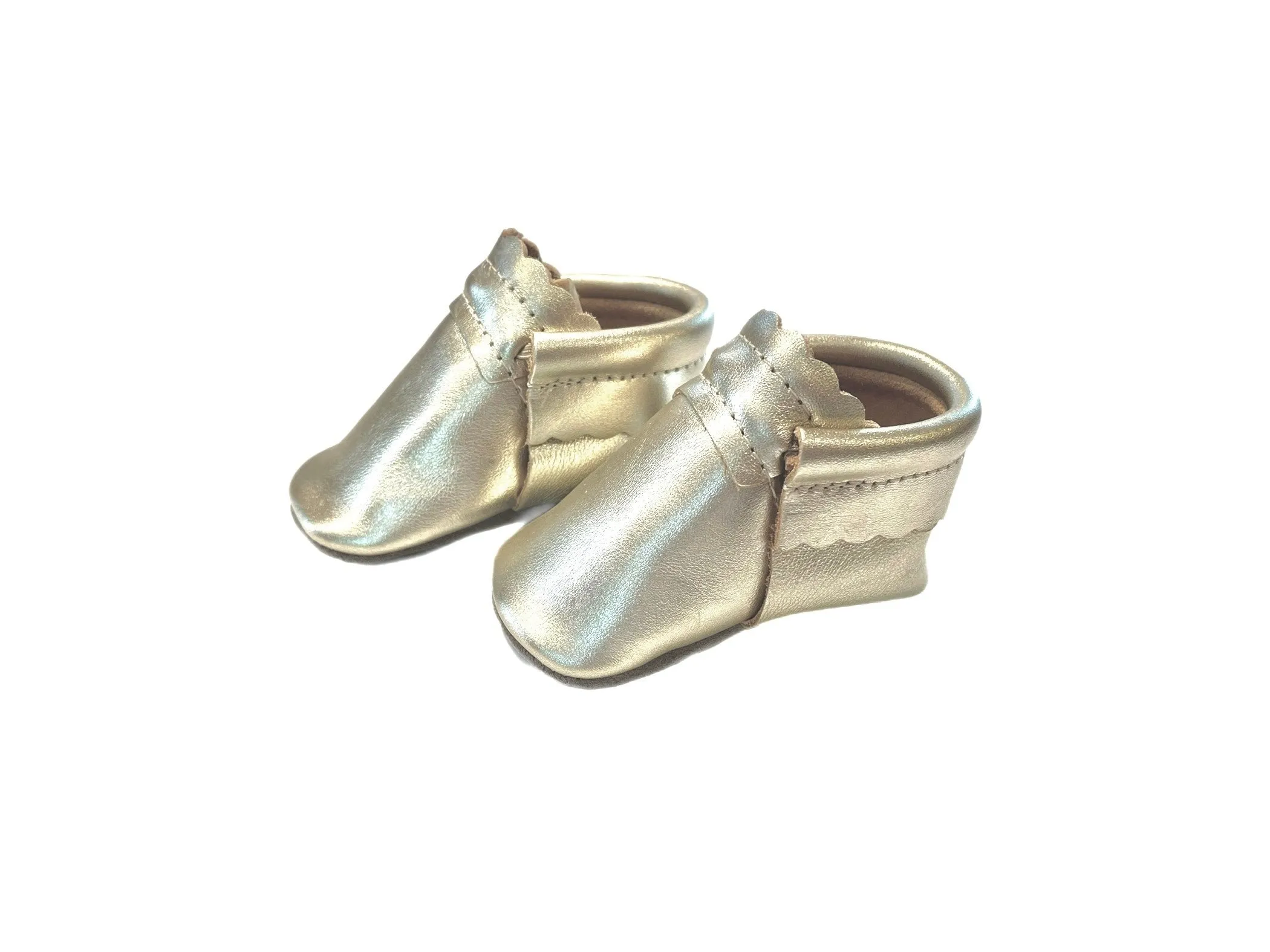 Champagne Metallic - Scalloped Moccs