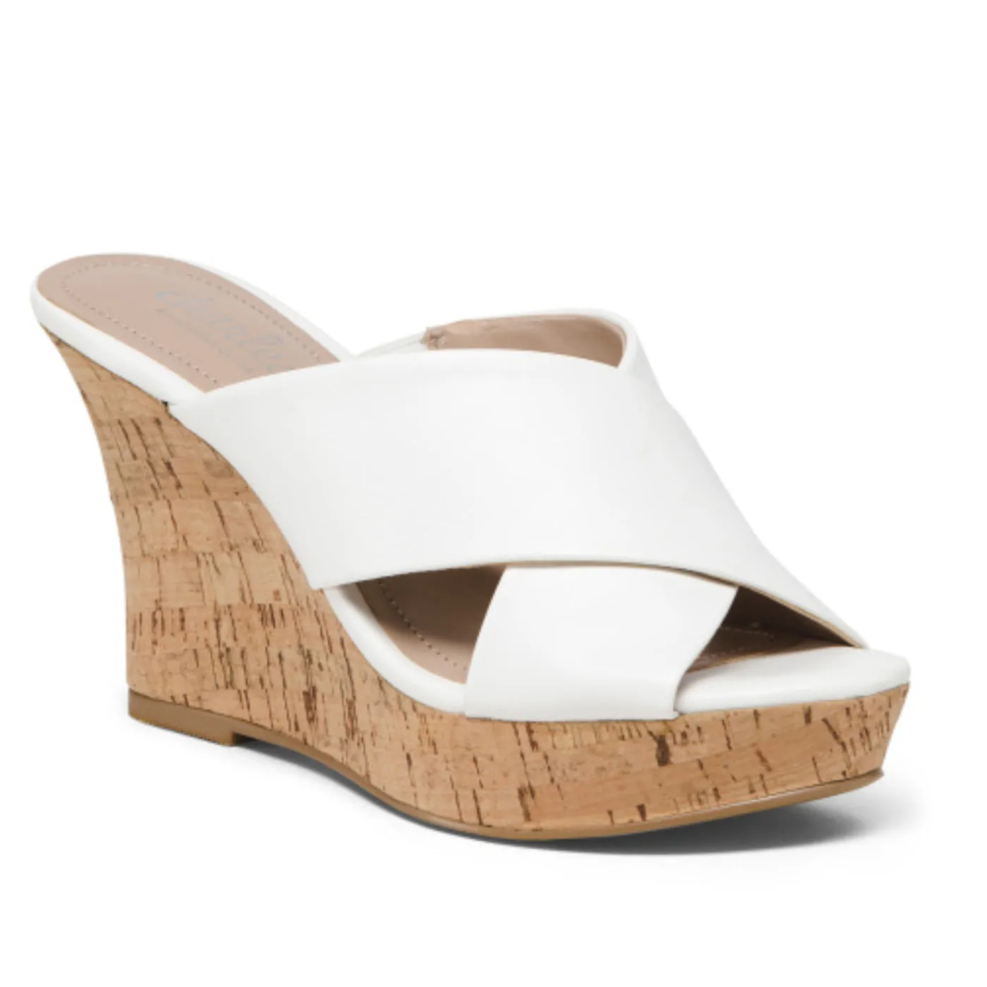 CHARLES BY CHARLES DAVID Women's Cross Band Cork Wedge Heel Sandals