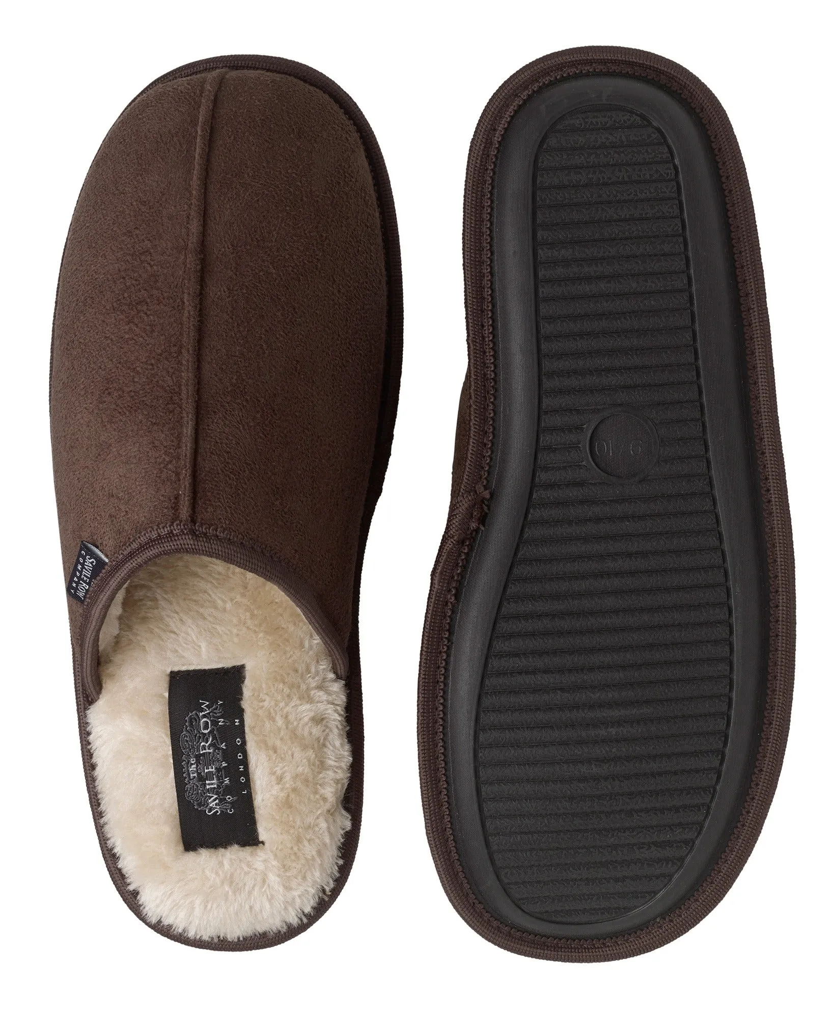 Chocolate Microsuede Mule Slippers