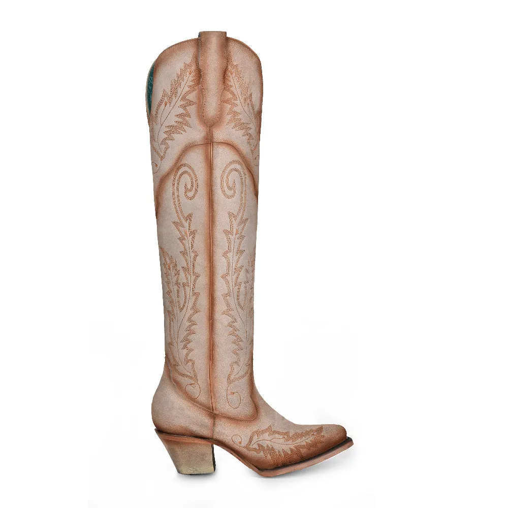 Corral Ladies Western Bone embroidery tall boots A4403