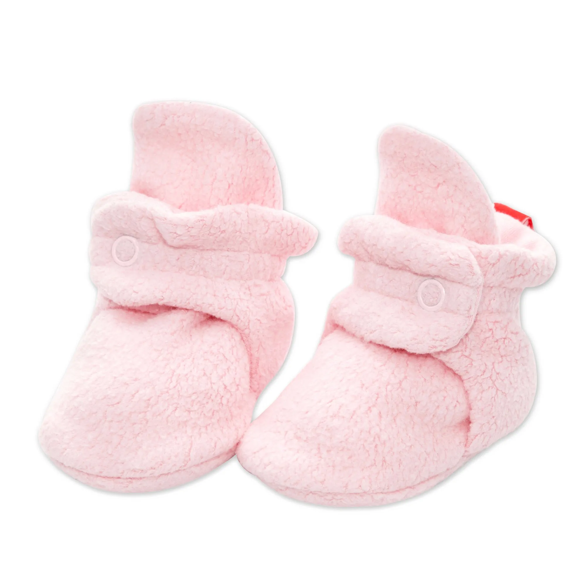 Cozie Fleece Gripper Baby Bootie - Baby Pink