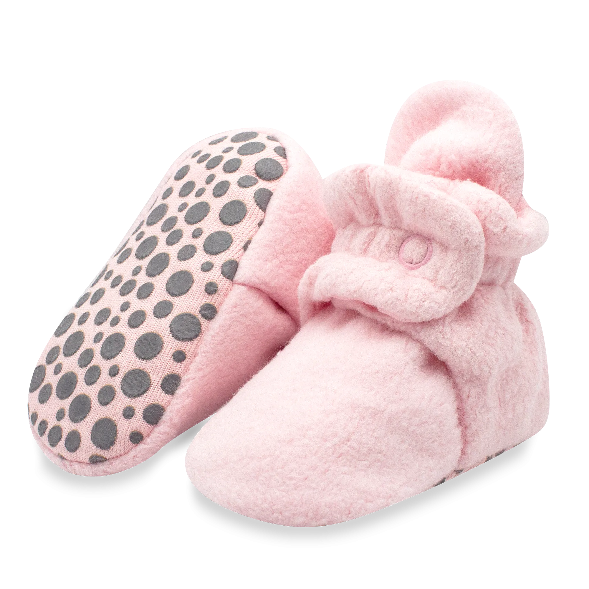 Cozie Fleece Gripper Baby Bootie - Baby Pink