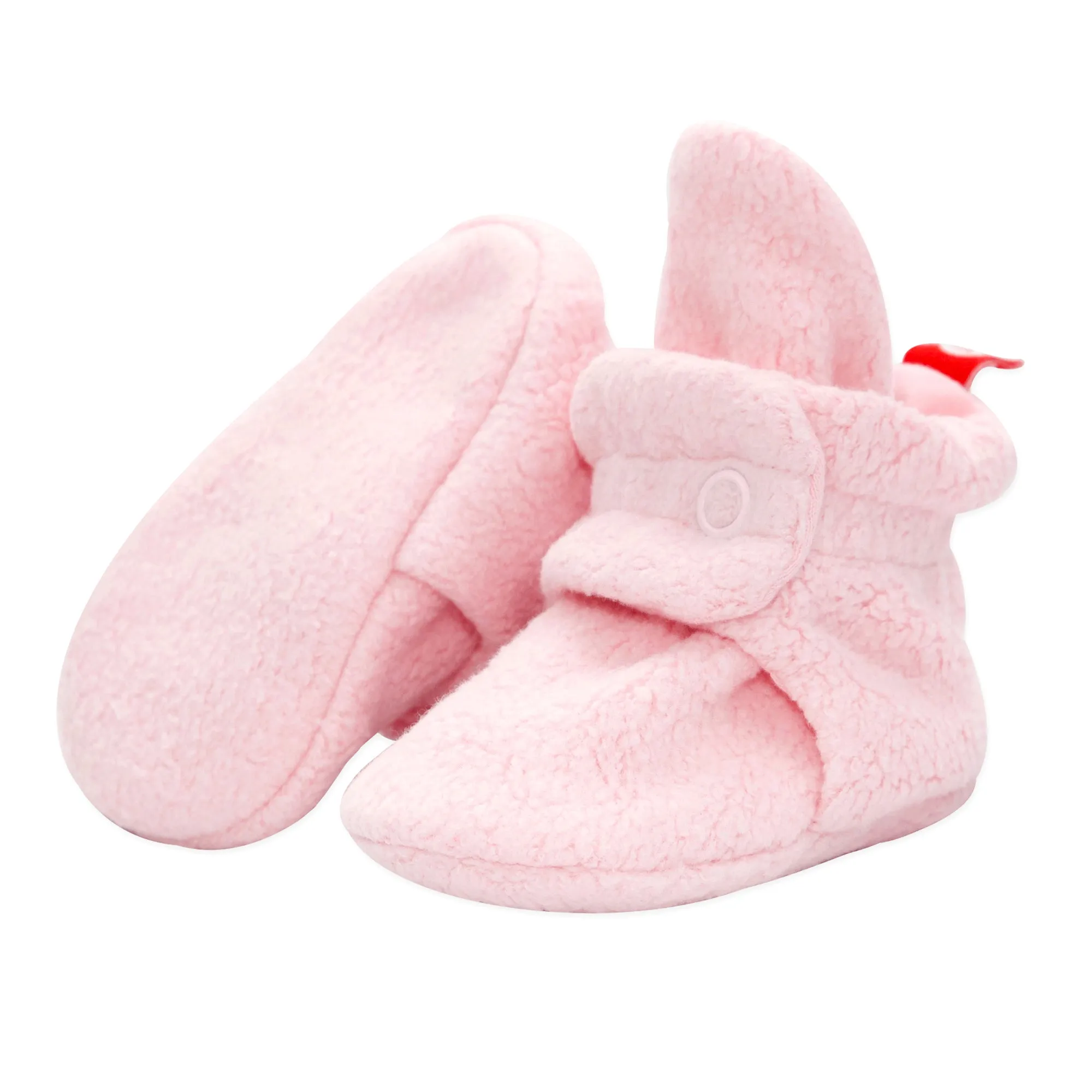 Cozie Fleece Gripper Baby Bootie - Baby Pink