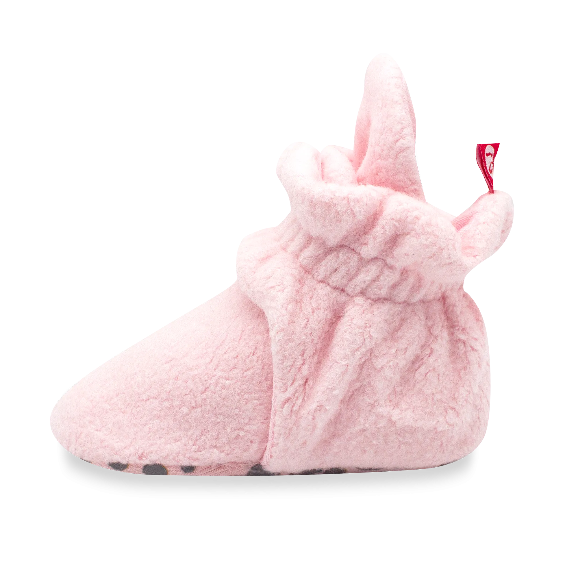 Cozie Fleece Gripper Baby Bootie - Baby Pink