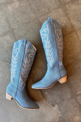 Denim Inlay Boot