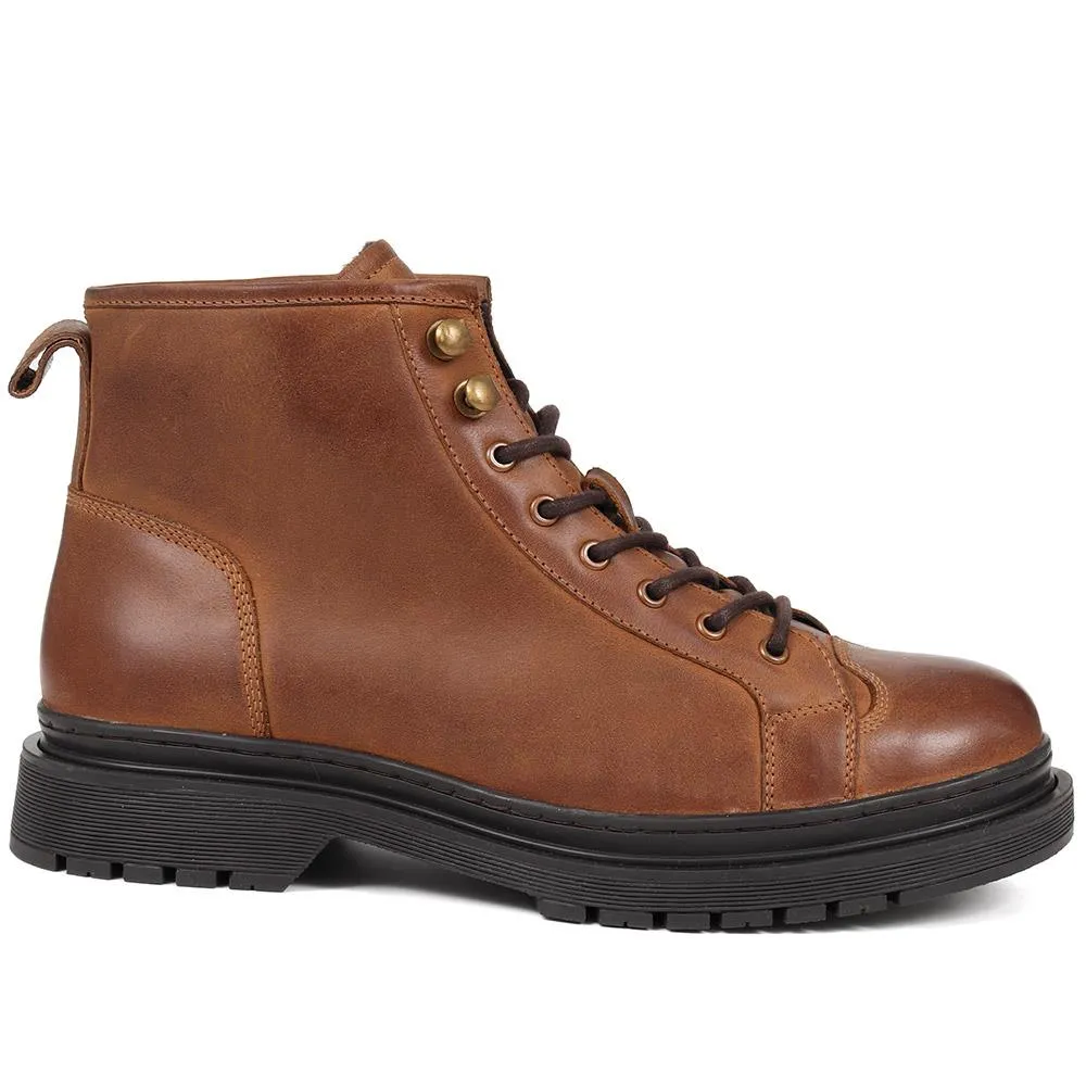 Denzel Leather Lace Up Boots - DENZEL / 324 394