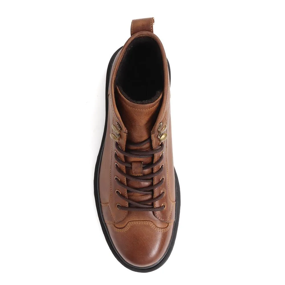 Denzel Leather Lace Up Boots - DENZEL / 324 394