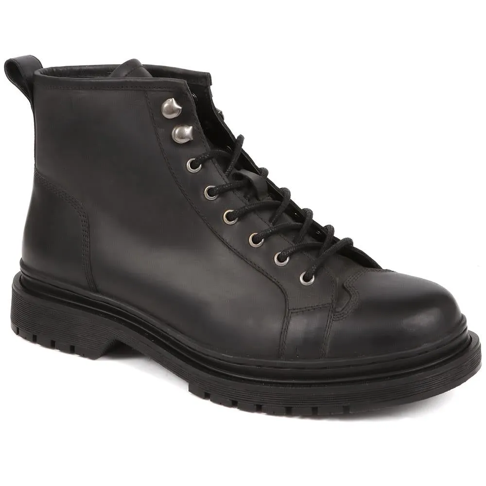 Denzel Leather Lace Up Boots - DENZEL / 324 394