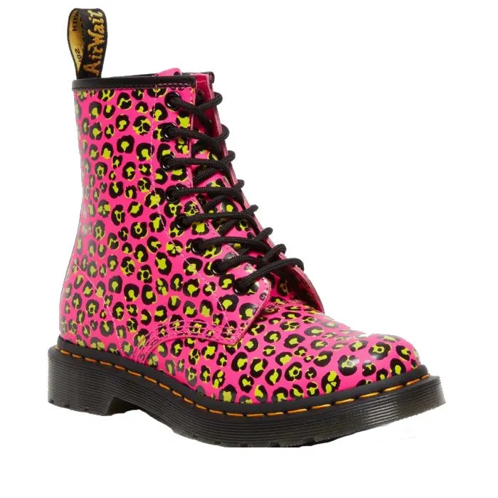 Dr Martens 1460 Loud Leopard Clash Pink 8 Eye Boot