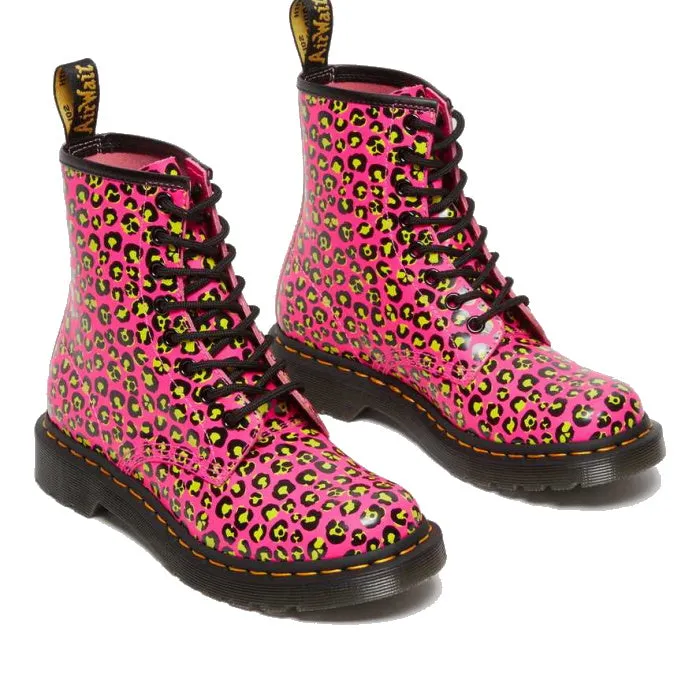 Dr Martens 1460 Loud Leopard Clash Pink 8 Eye Boot