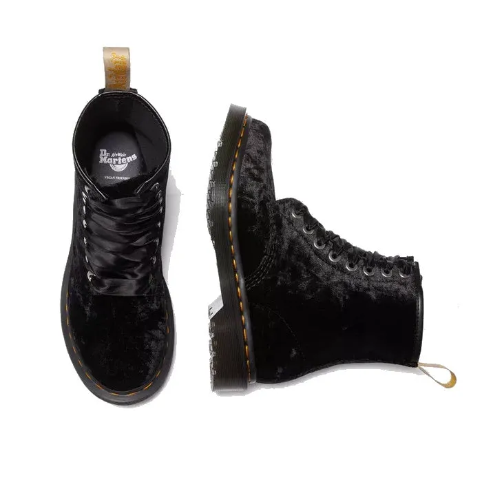 Dr Martens 1460 Vegan Black Crushed Velvet 8 Eye Boot