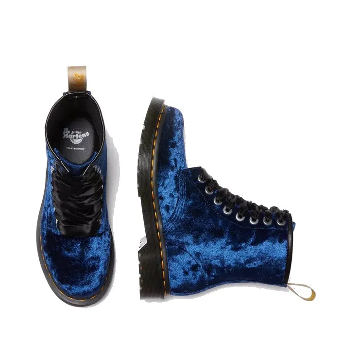 Dr Martens 1460 Vegan Blue Crushed Velvet 8 Eye Boot