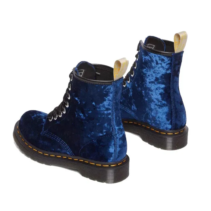 Dr Martens 1460 Vegan Blue Crushed Velvet 8 Eye Boot