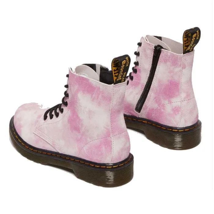 Dr Martens Kids - 1460 J Junior Tie Dye Pink Suede Boot