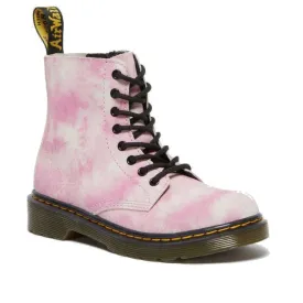 Dr Martens Kids - 1460 J Junior Tie Dye Pink Suede Boot