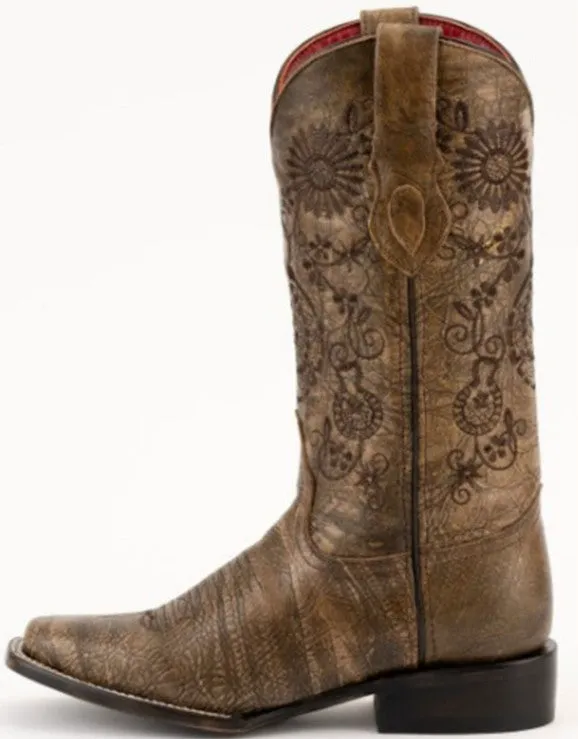 Ferrini Ladies Daisy 8257128 Handcrafted Oak Brown Cowboy Boots