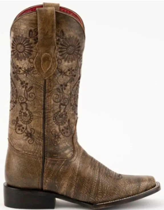 Ferrini Ladies Daisy 8257128 Handcrafted Oak Brown Cowboy Boots