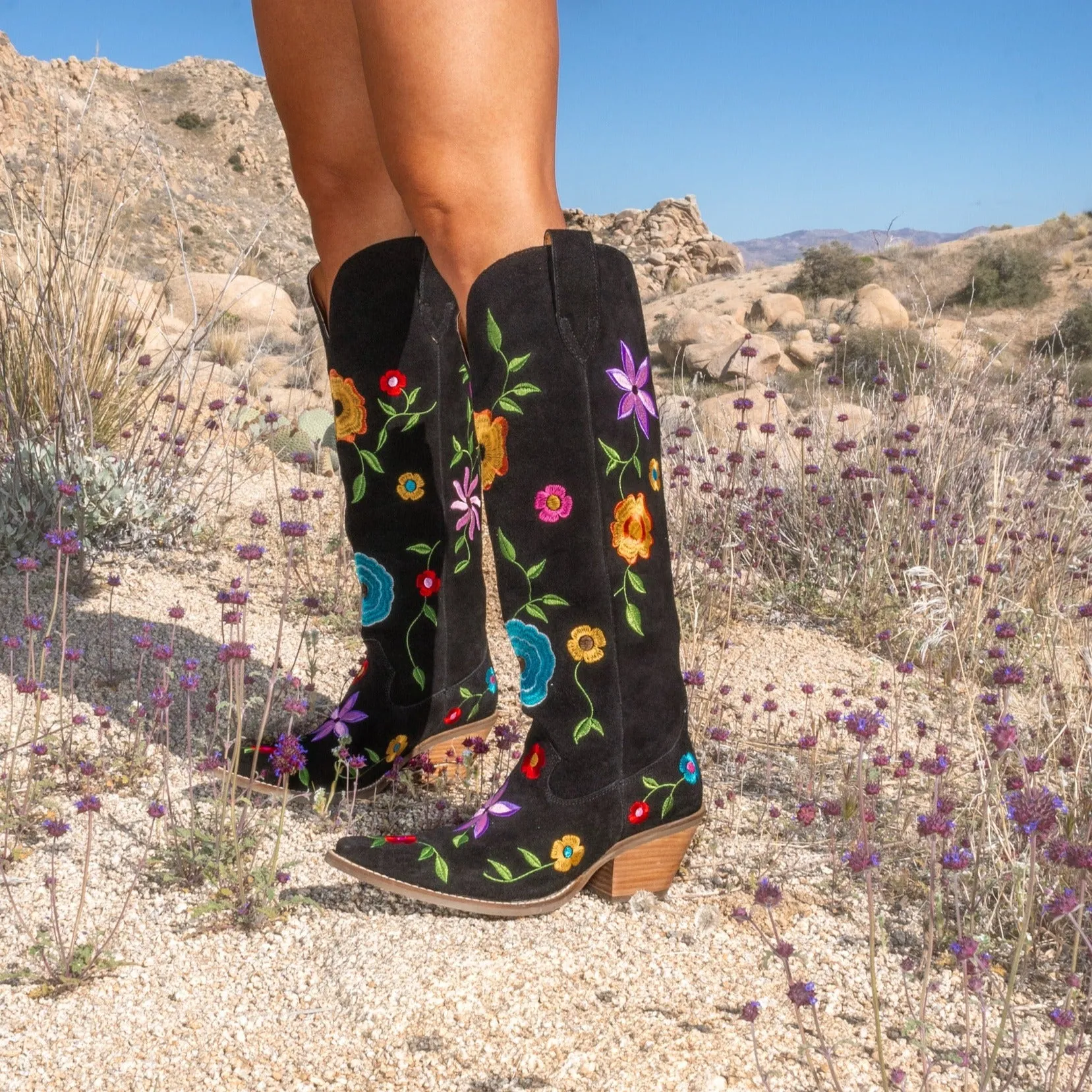 FLOWER POWER SUEDE BOOT