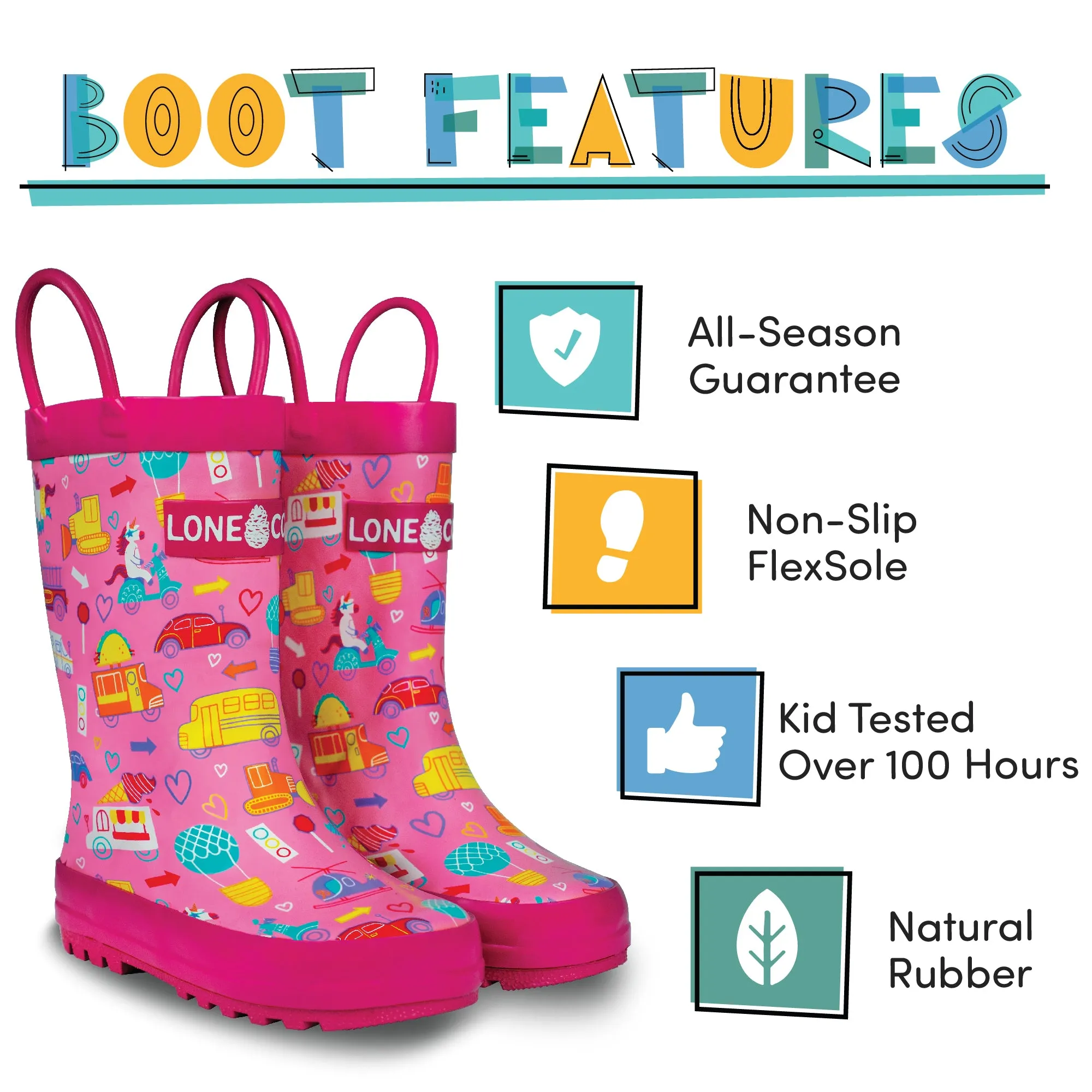 Girl's Rush Hour Shiny Rainboot