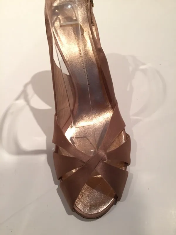 GIUSEPPE ZANOTTI Blush Pink Satin Slingback Heels Size 9