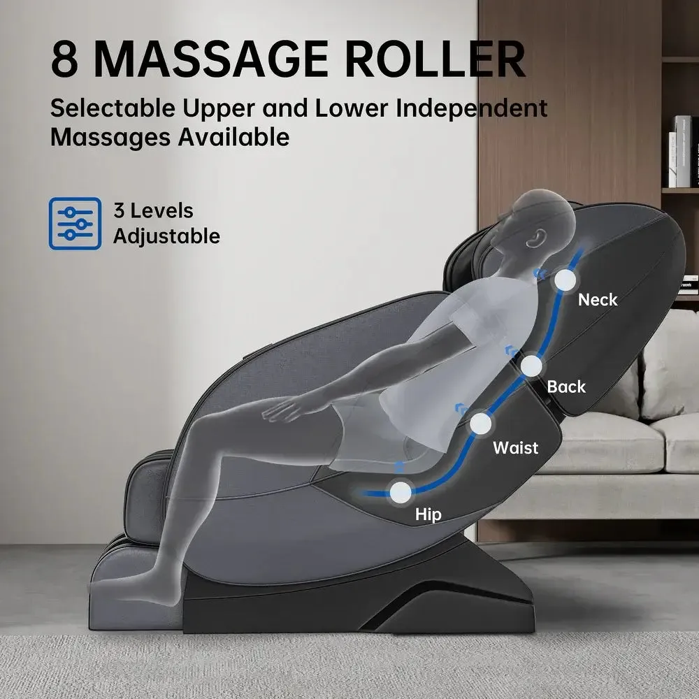 Golden Massage: Enhanced Full Body Massage Chair with Zero Gravity and Bluetooth - Grey