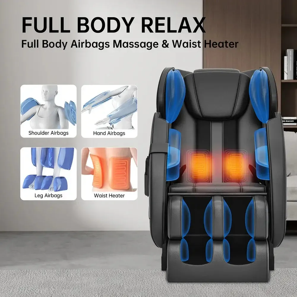 Golden Massage: Enhanced Full Body Massage Chair with Zero Gravity and Bluetooth - Grey