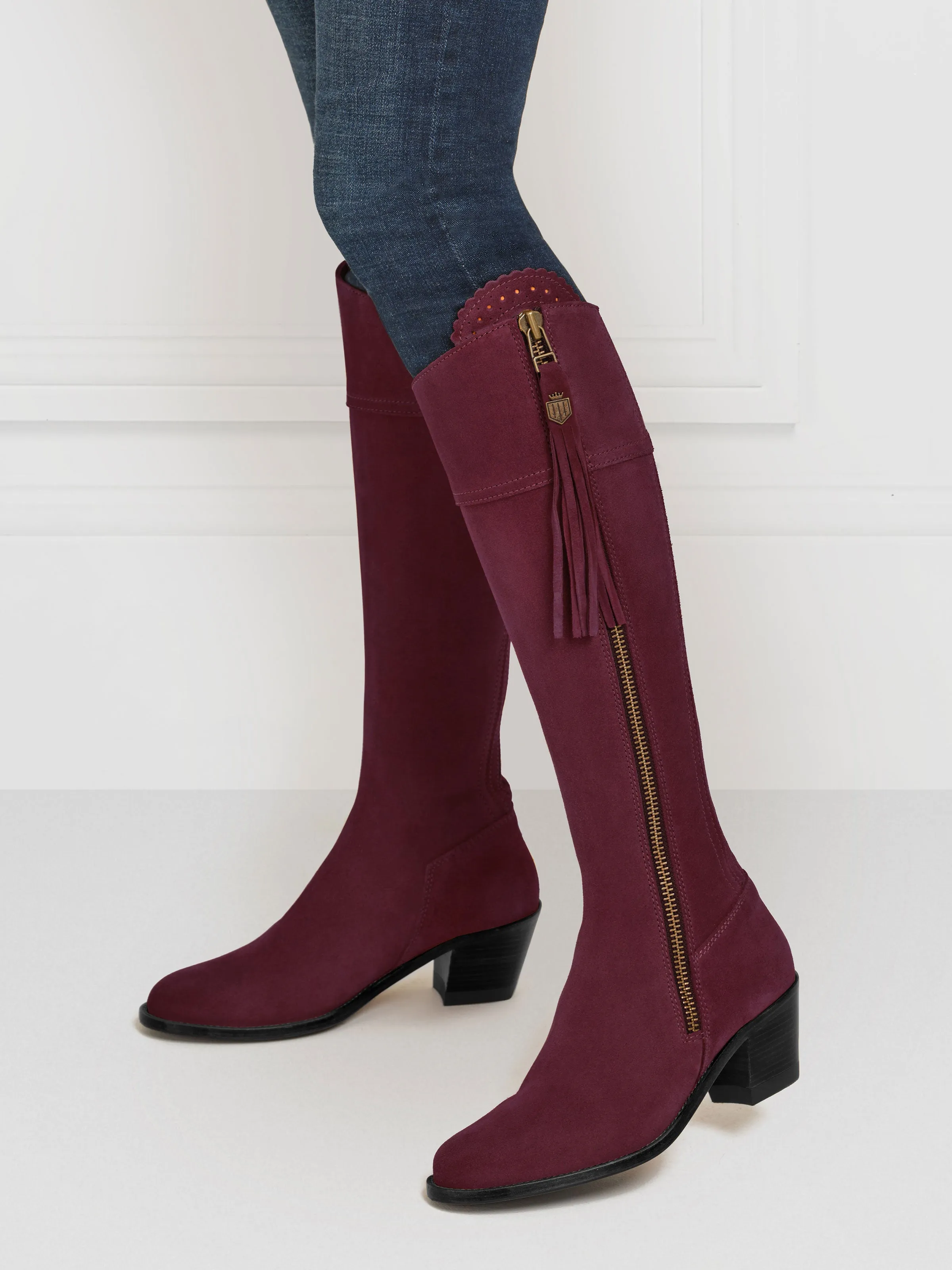 Heeled Regina (Narrow Fit) - Plum Suede