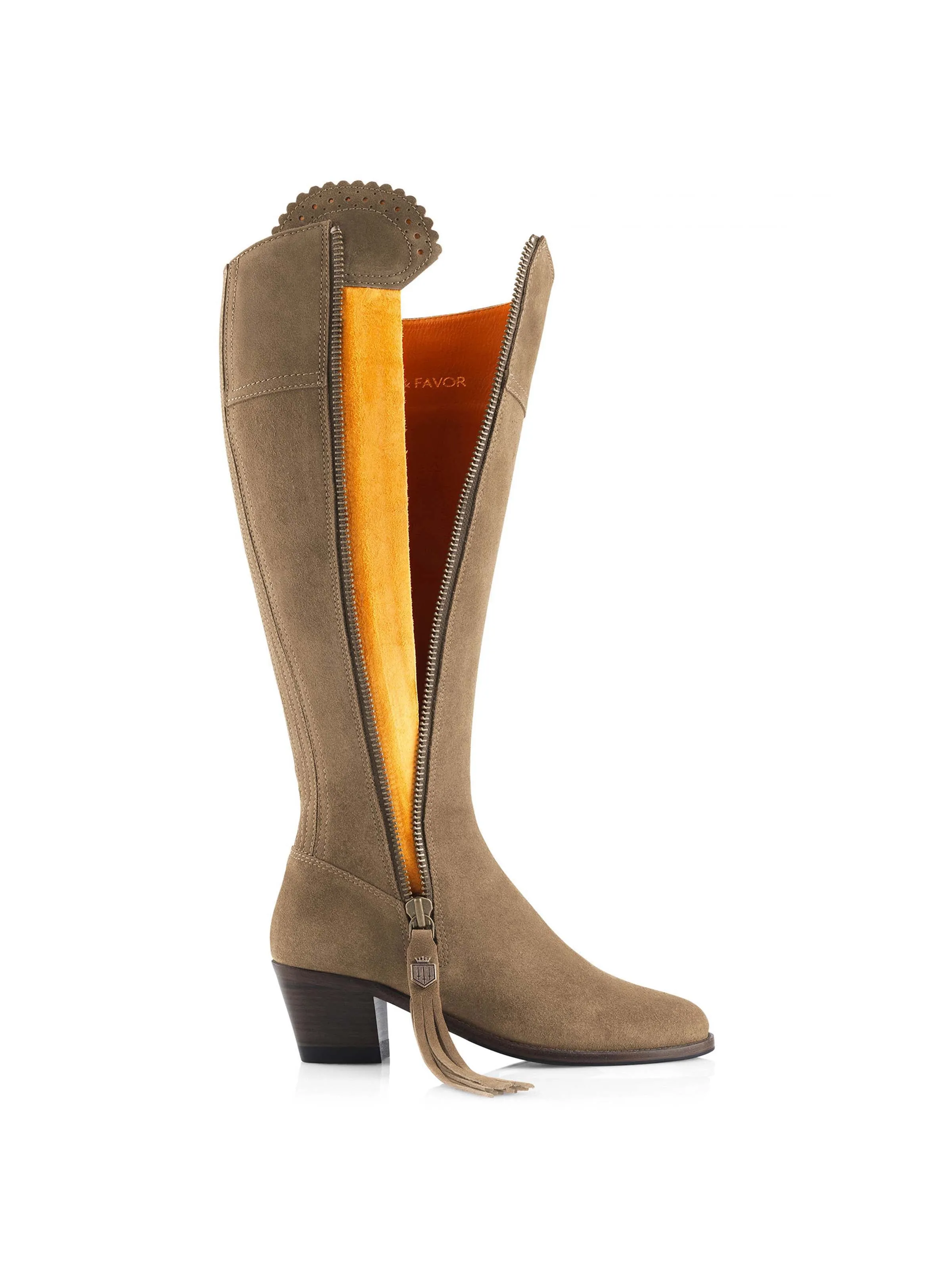 Heeled Regina (Sporting Fit) - Taupe Suede