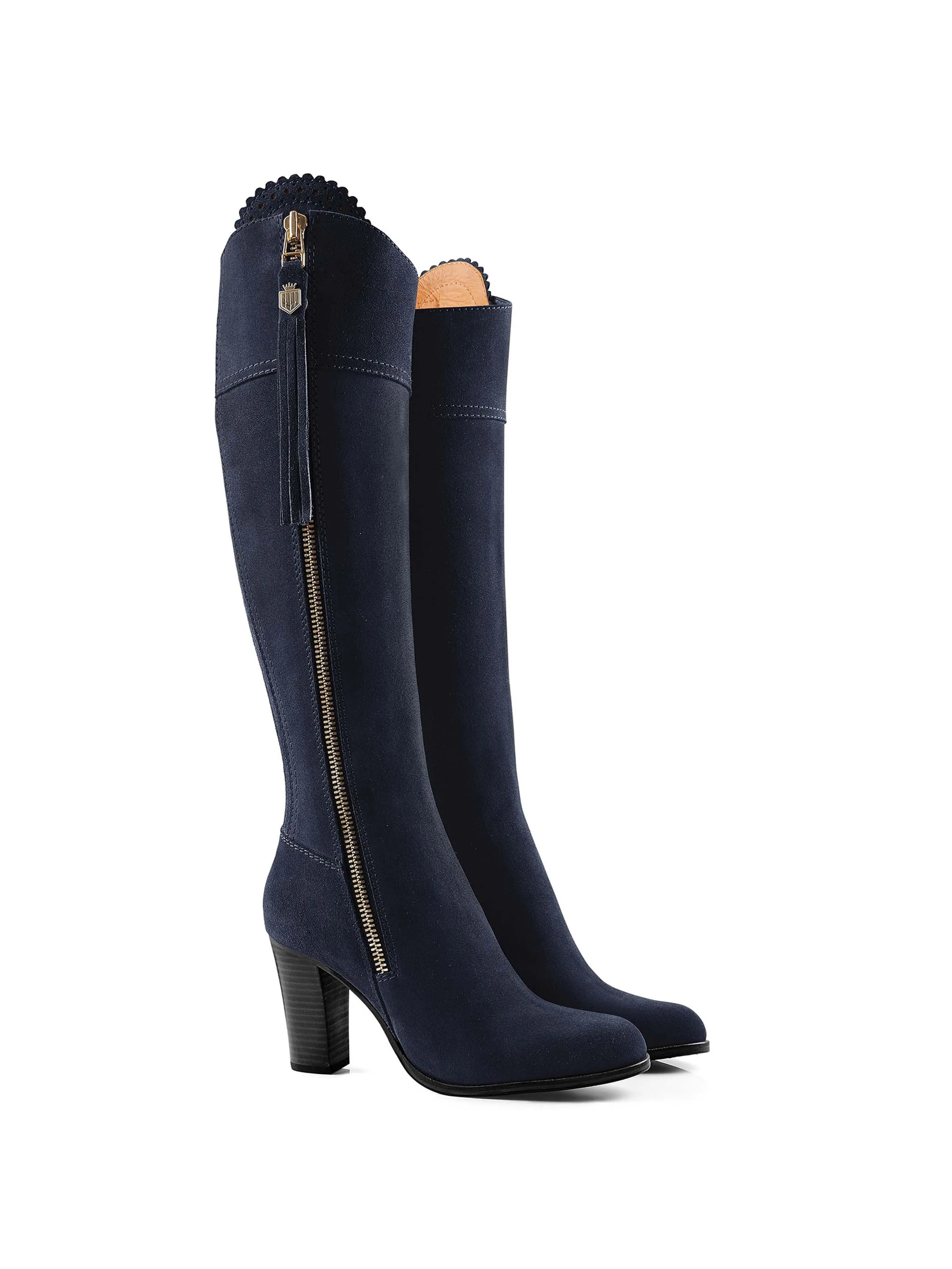 High Heeled Regina (Regular Fit) - Navy Blue Suede