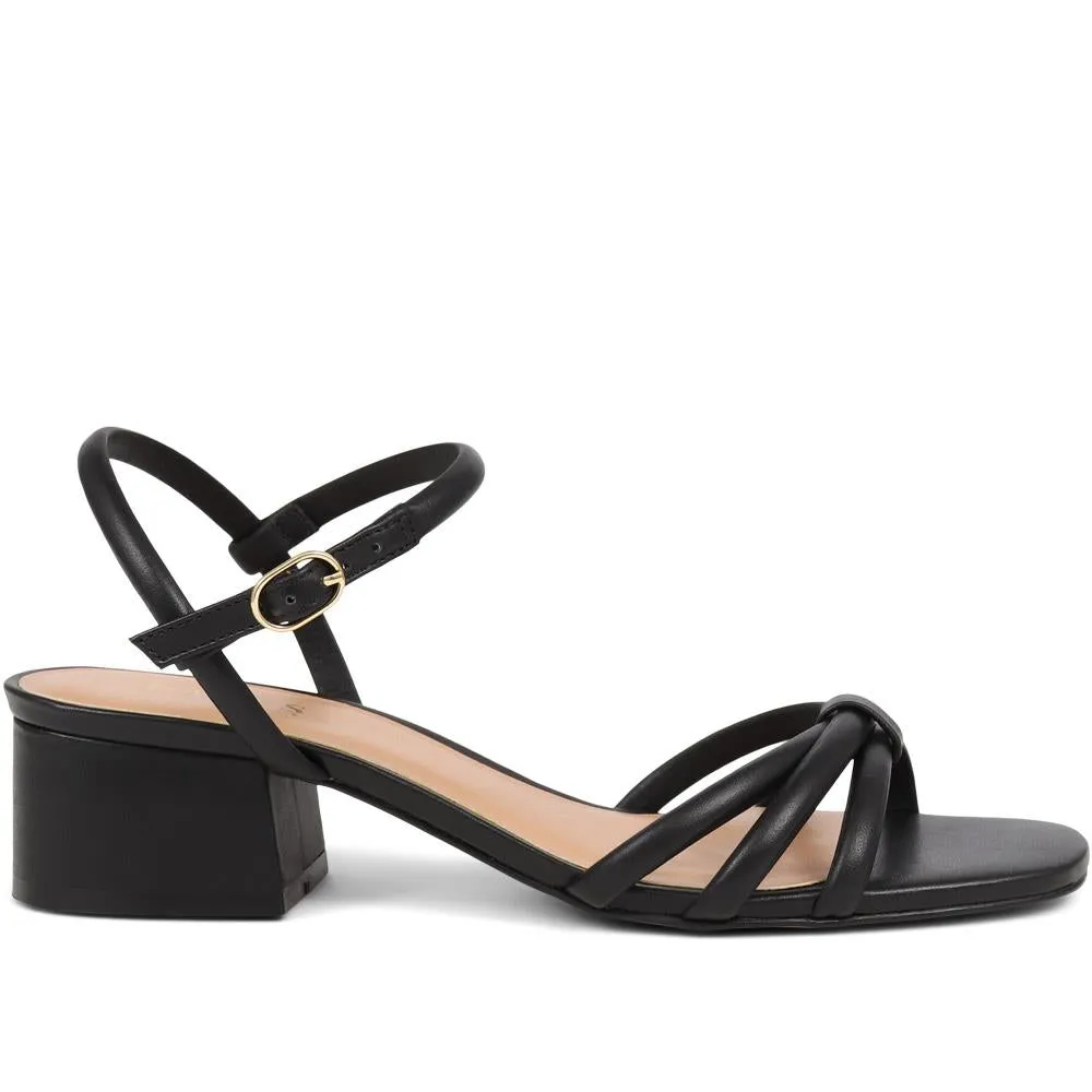 Hollie Heeled Leather Sandals  - HOLLIE / 325 220