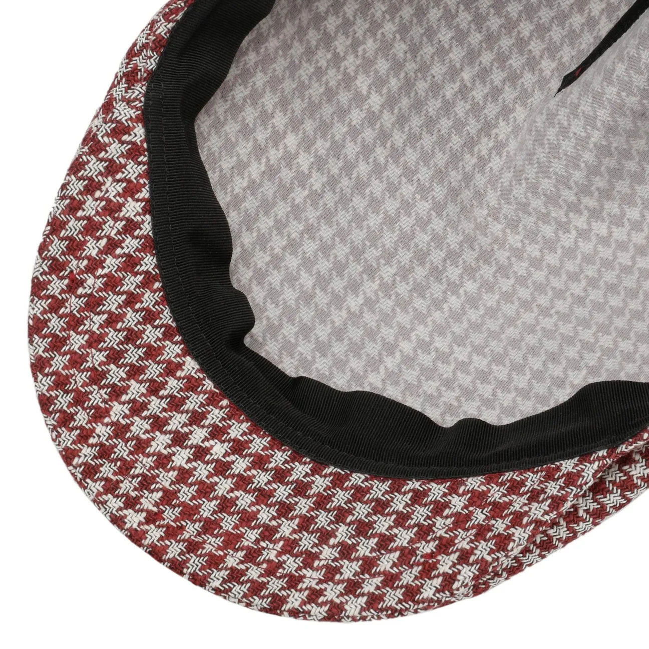 Houndstooth Summer Flat Cap by Borsalino