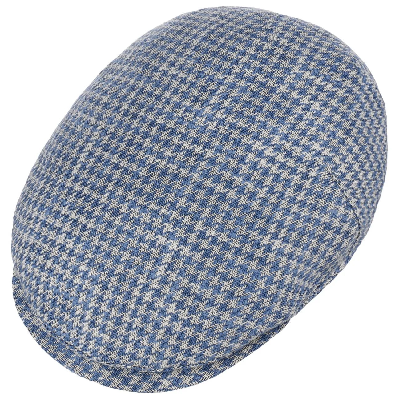 Houndstooth Summer Flat Cap by Borsalino