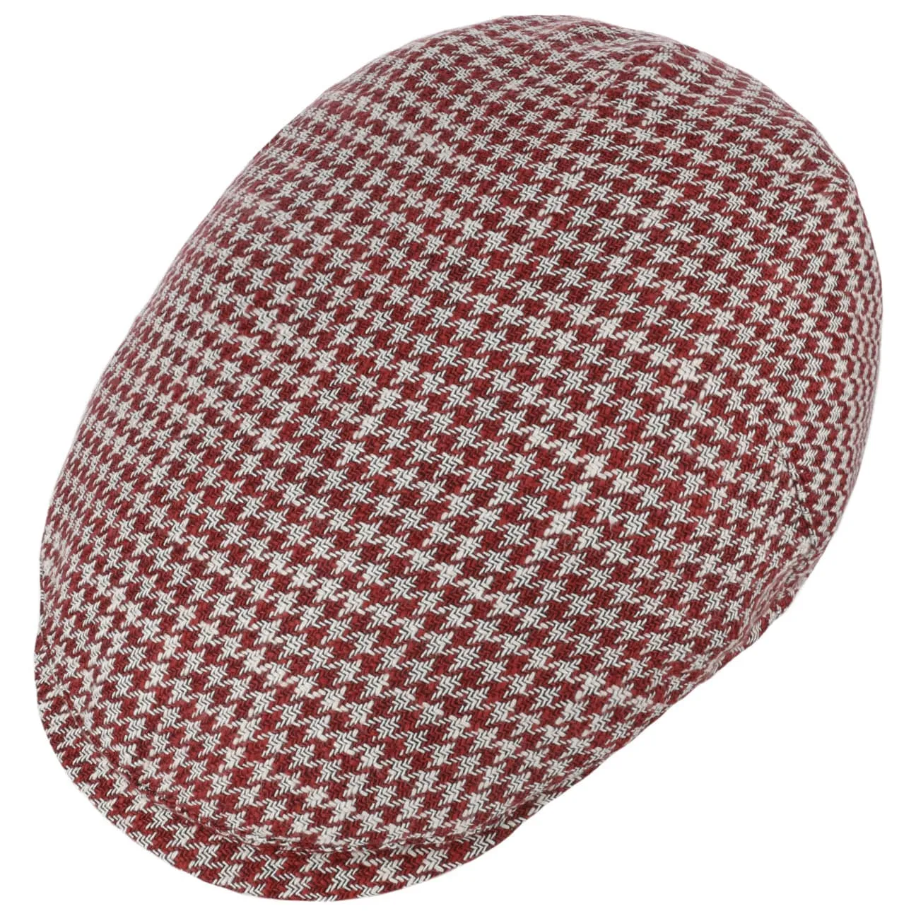 Houndstooth Summer Flat Cap by Borsalino