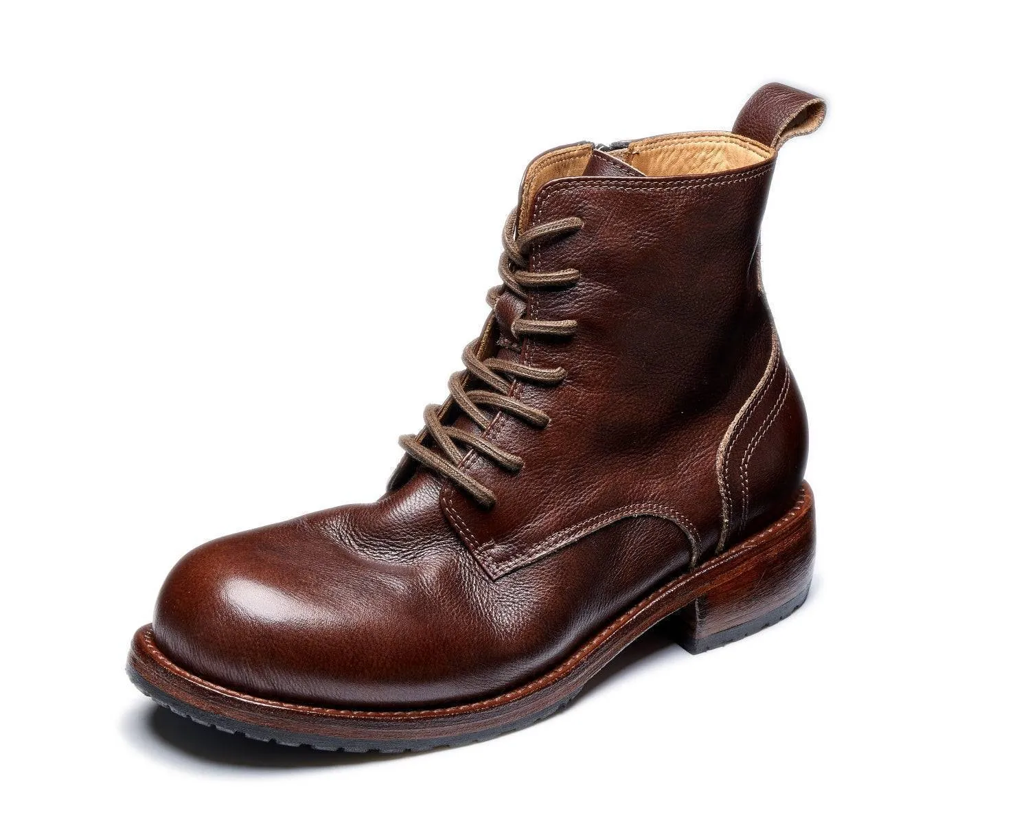 Men's Full-Grain Horsehide Leather Marten Boots - Goodyear Welt Construction