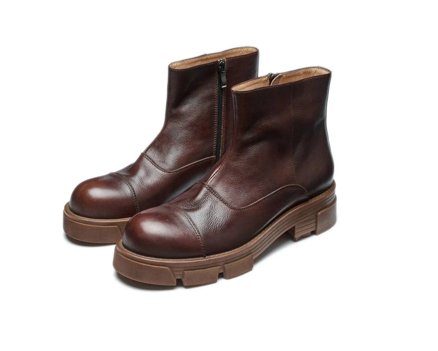 Men's High-Top Side-Zip Leather Boots | Classic Doc Martens Style