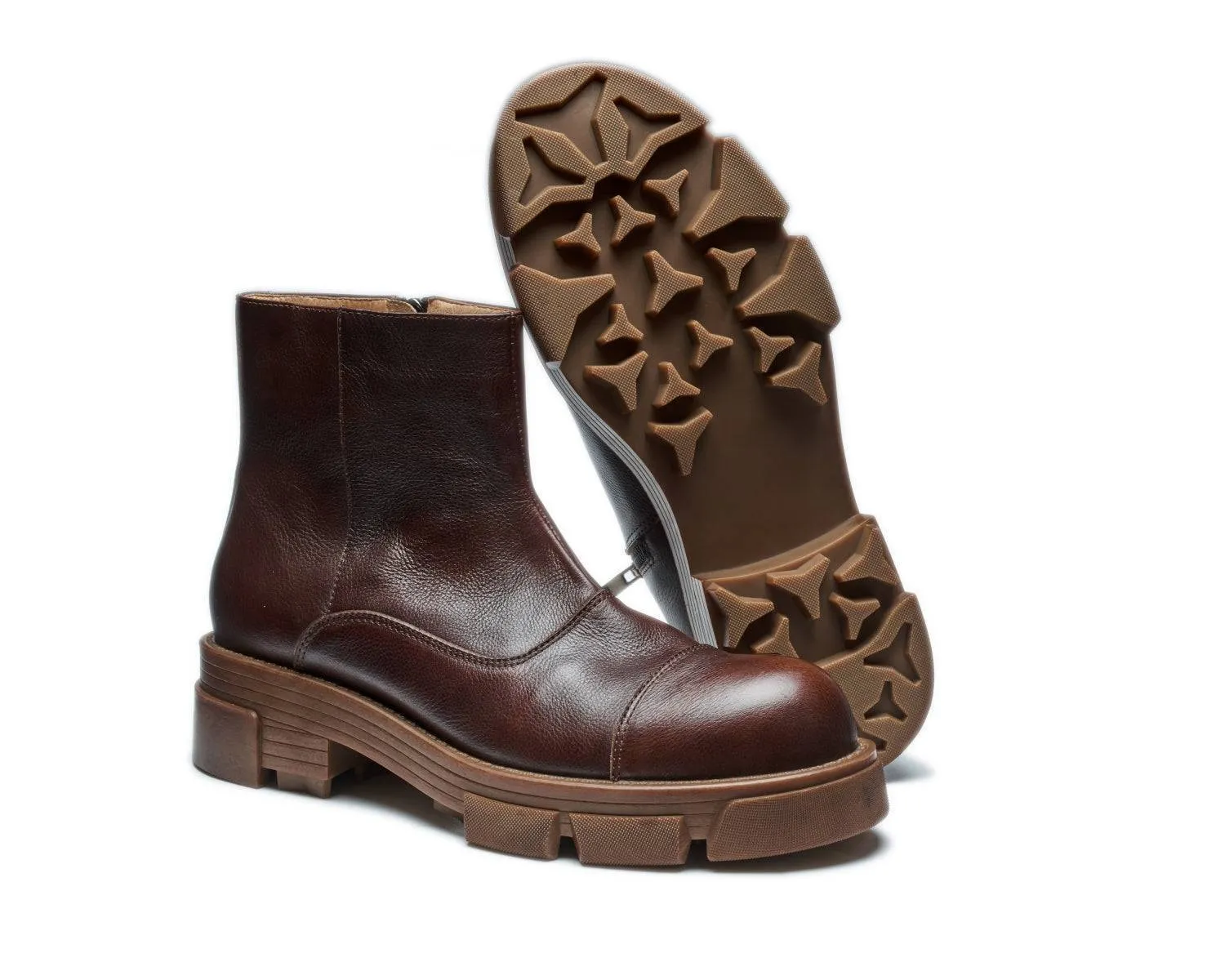 Men's High-Top Side-Zip Leather Boots | Classic Doc Martens Style