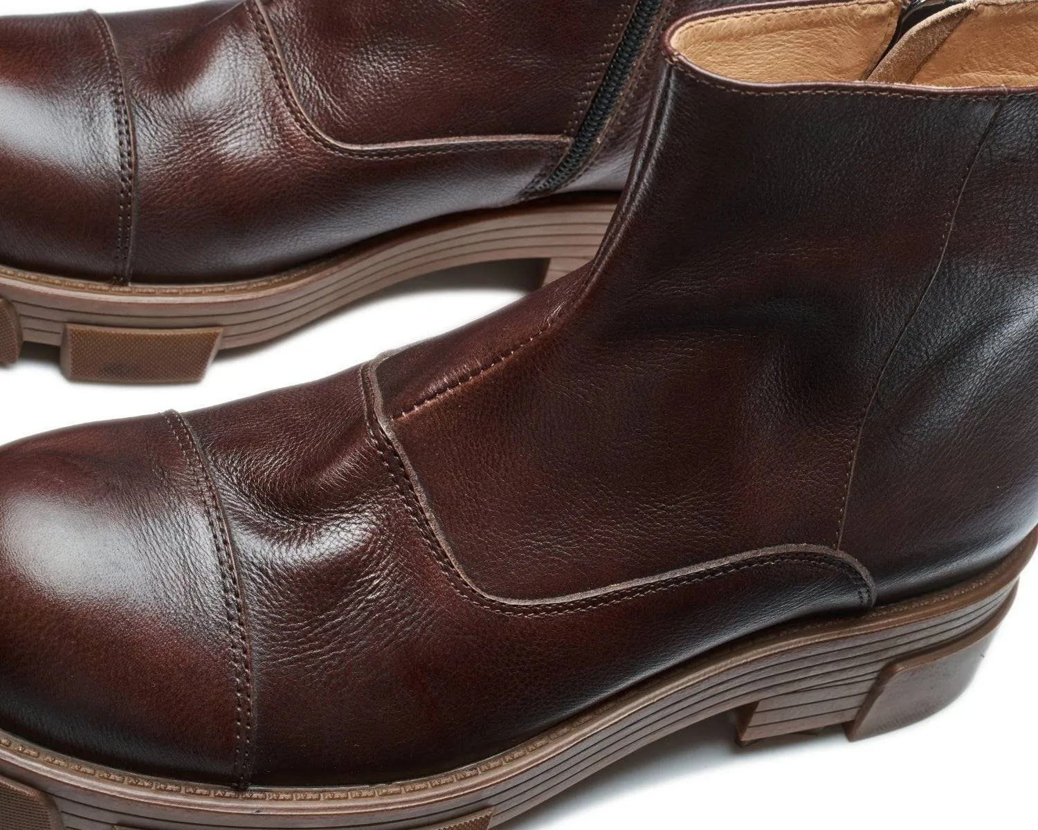 Men's High-Top Side-Zip Leather Boots | Classic Doc Martens Style