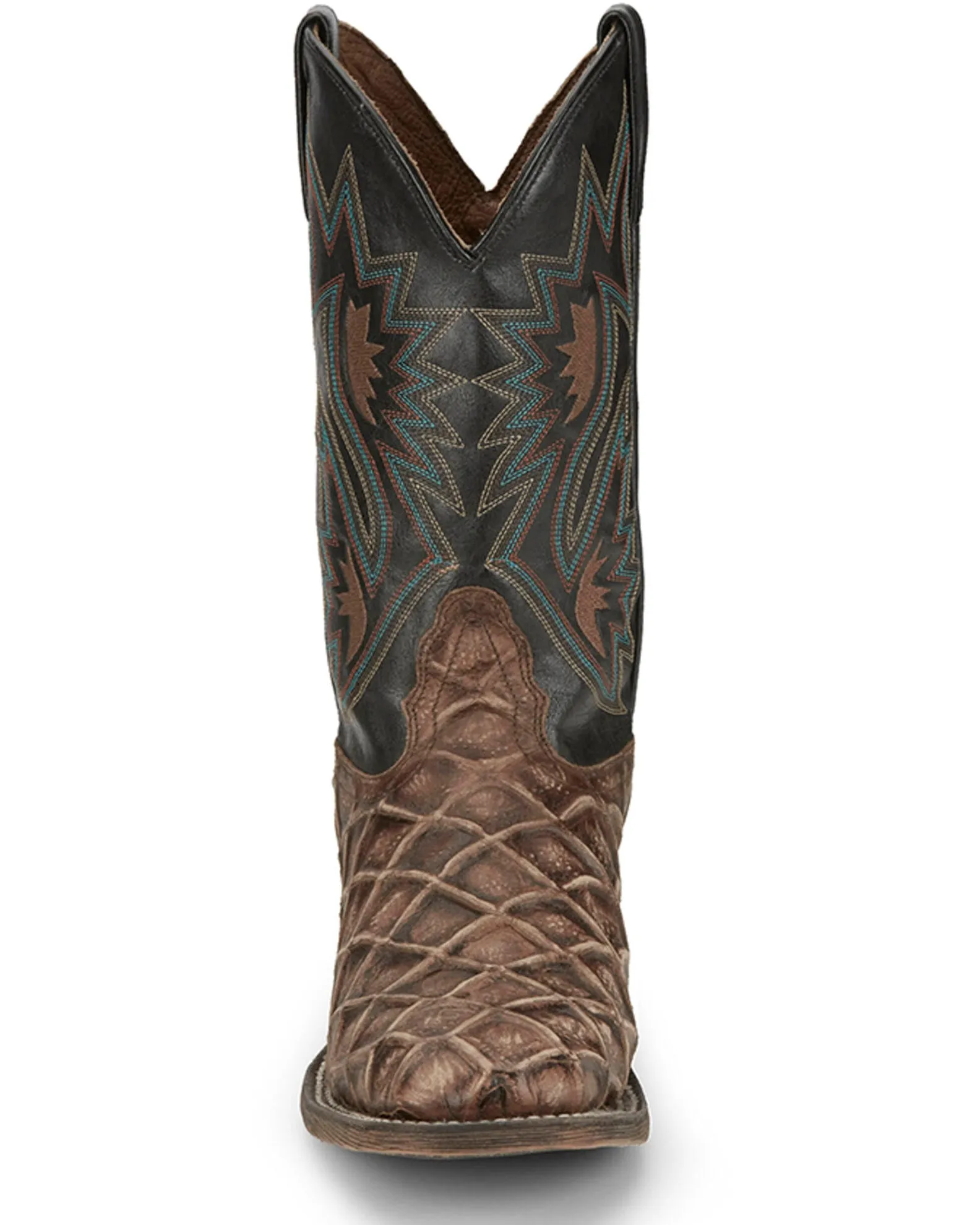 Nocona® Men's Brown Locoweed Fish Print Cowboy Boots