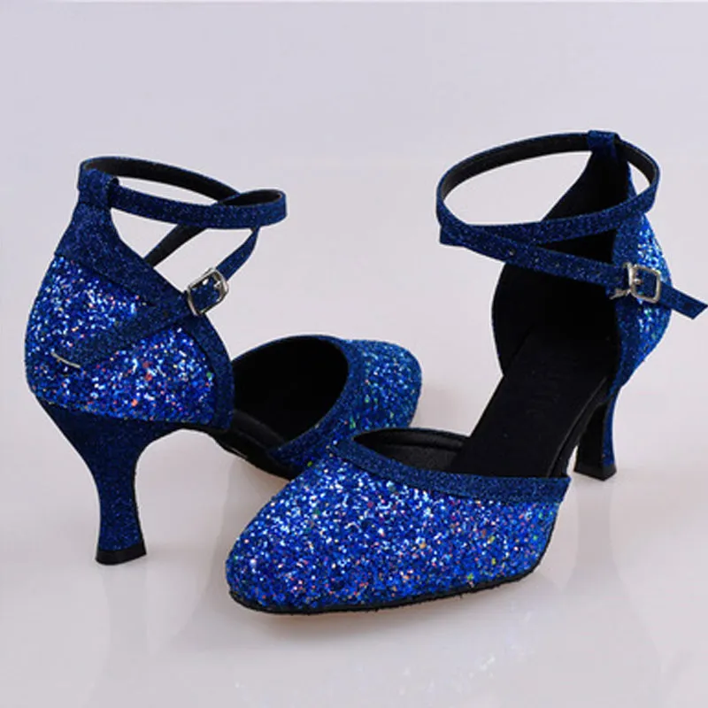 NTS Women's Sparkling Glitter Customized Heels Ballroom Dance Shoes Modern Shoes